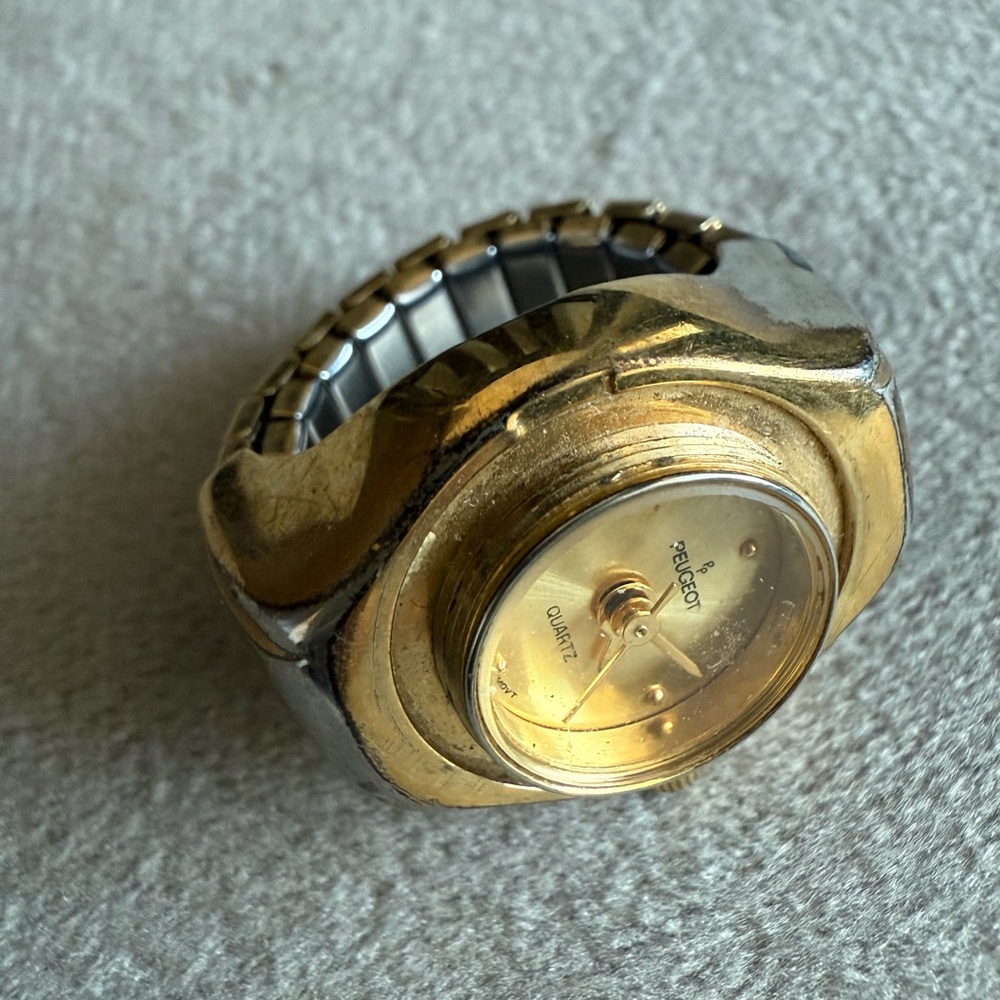 Vintage Peugeot Gold-Tone Quartz Timepiece